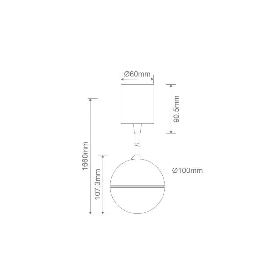 Domus MOON LED 6/9W 240V 1.5M TRIO OPAL PENDANT