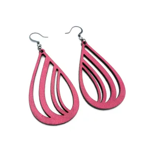 Drop 02 [L] // Leather Earrings - Fuchsia