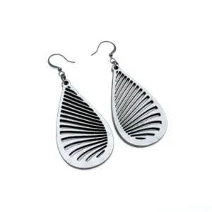 Drop 08 [S] // Leather Earrings - Silver