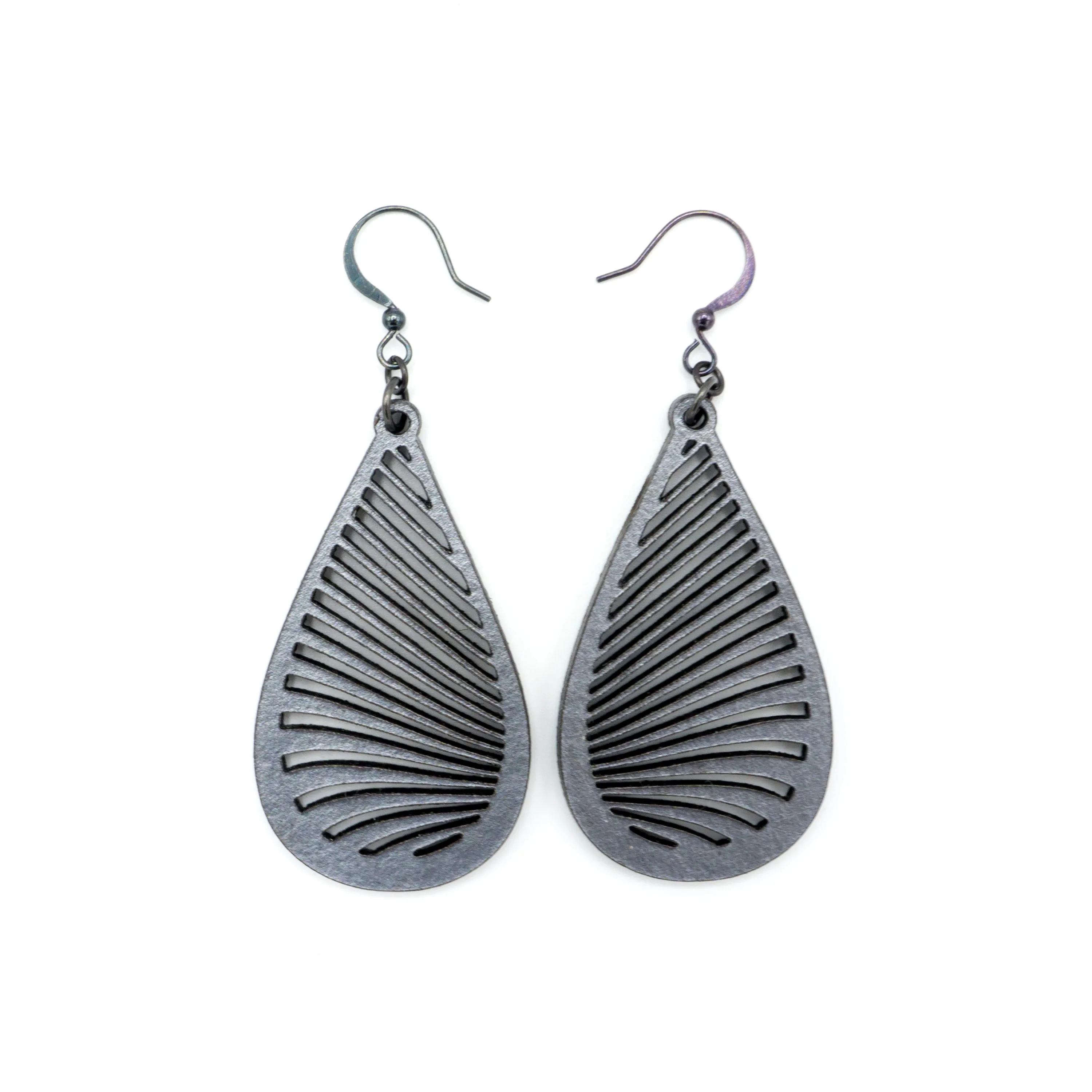 Drop 08 [S] // Leather Earrings - Silver