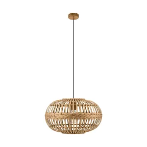 Eglo Lighting AMSFIELD pendant light 380mm in natural cane