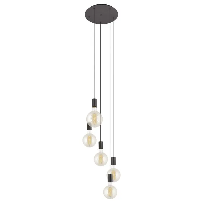 Eglo Lighting Pozueta 5X40W E27 Black Pendant Light