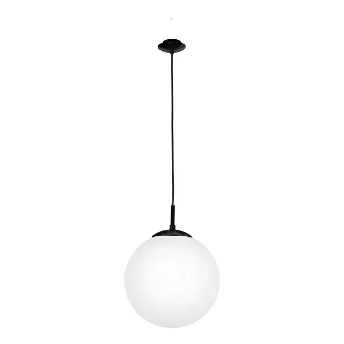 Eglo Lighting Rondo 60W E27 Black/Opal 2M Pendant Light