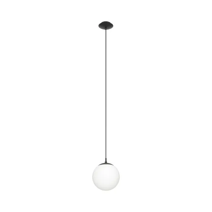 Eglo Lighting Rondo 60W E27 Black/Opal 2M Pendant Light
