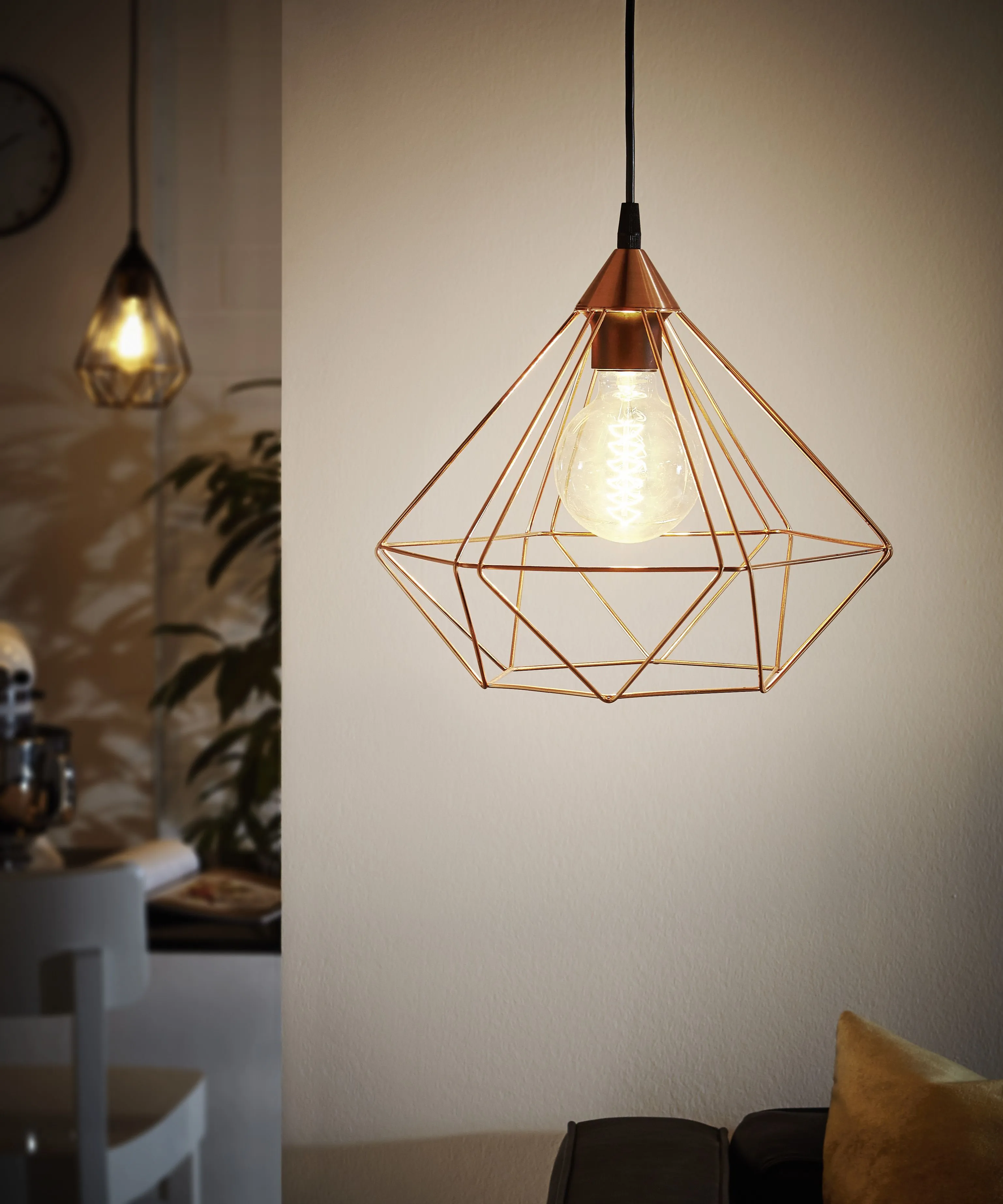 Eglo Lighting TARBES pendant light Pair with LED filament globes
