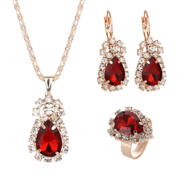 Elegant Gold Color Austrian Crystal Jewelry Set