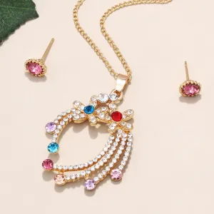 Elegant Gold Color Austrian Crystal Pendants Necklaces  Jewelry Sets