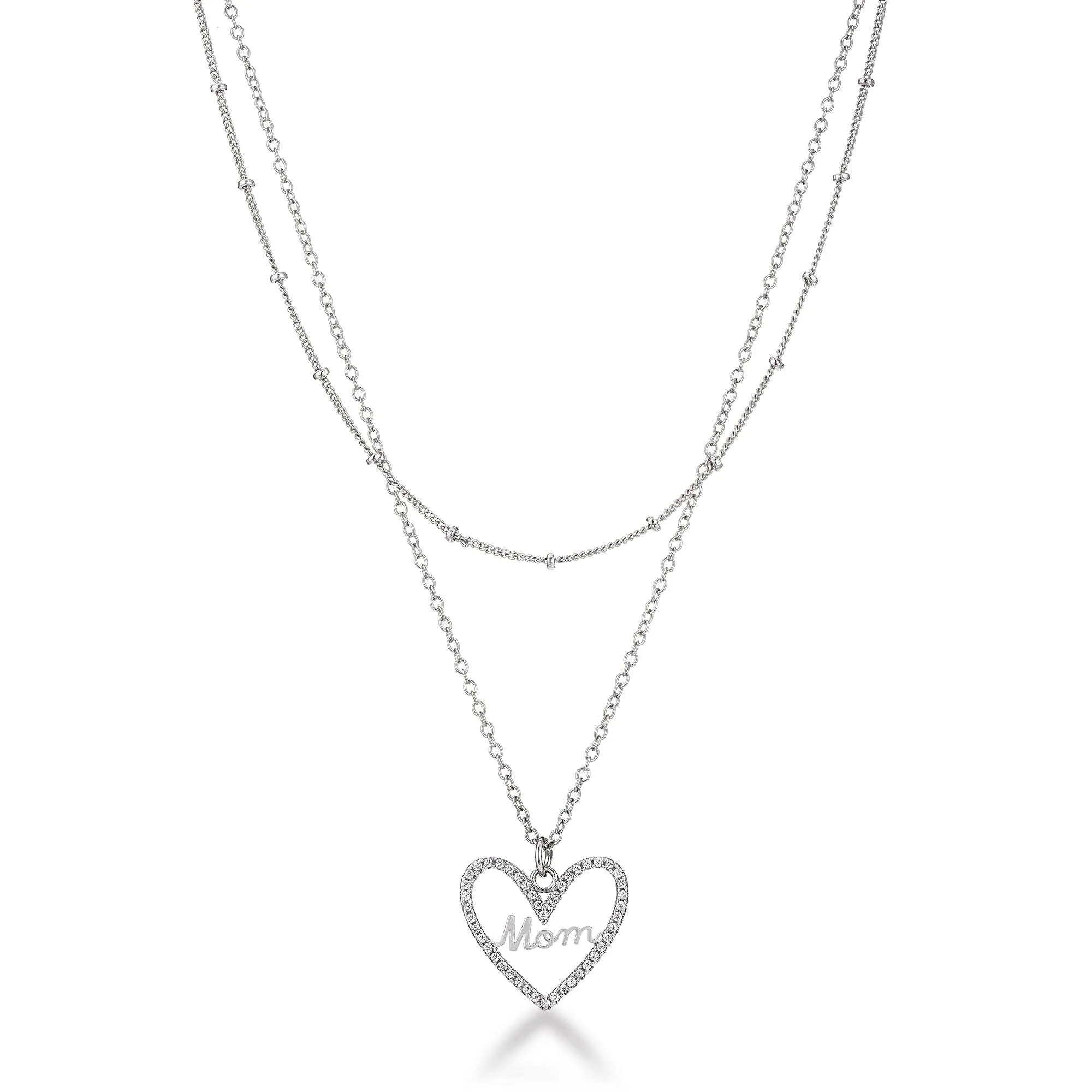 Elegant Layered "Mom" Necklace