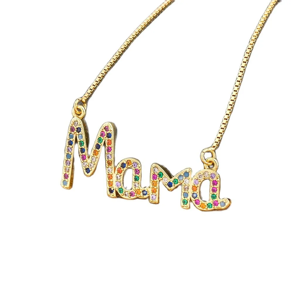 Elegant Mother's Day Gift MaMa Letter Name Pendant Chain Necklaces