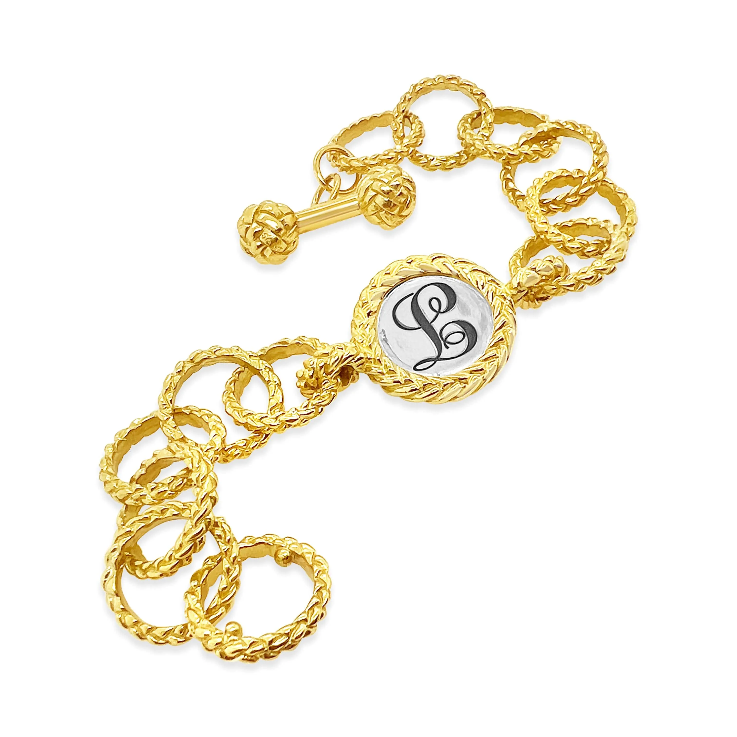 Elegant Trenza Gold Monogram Bracelet