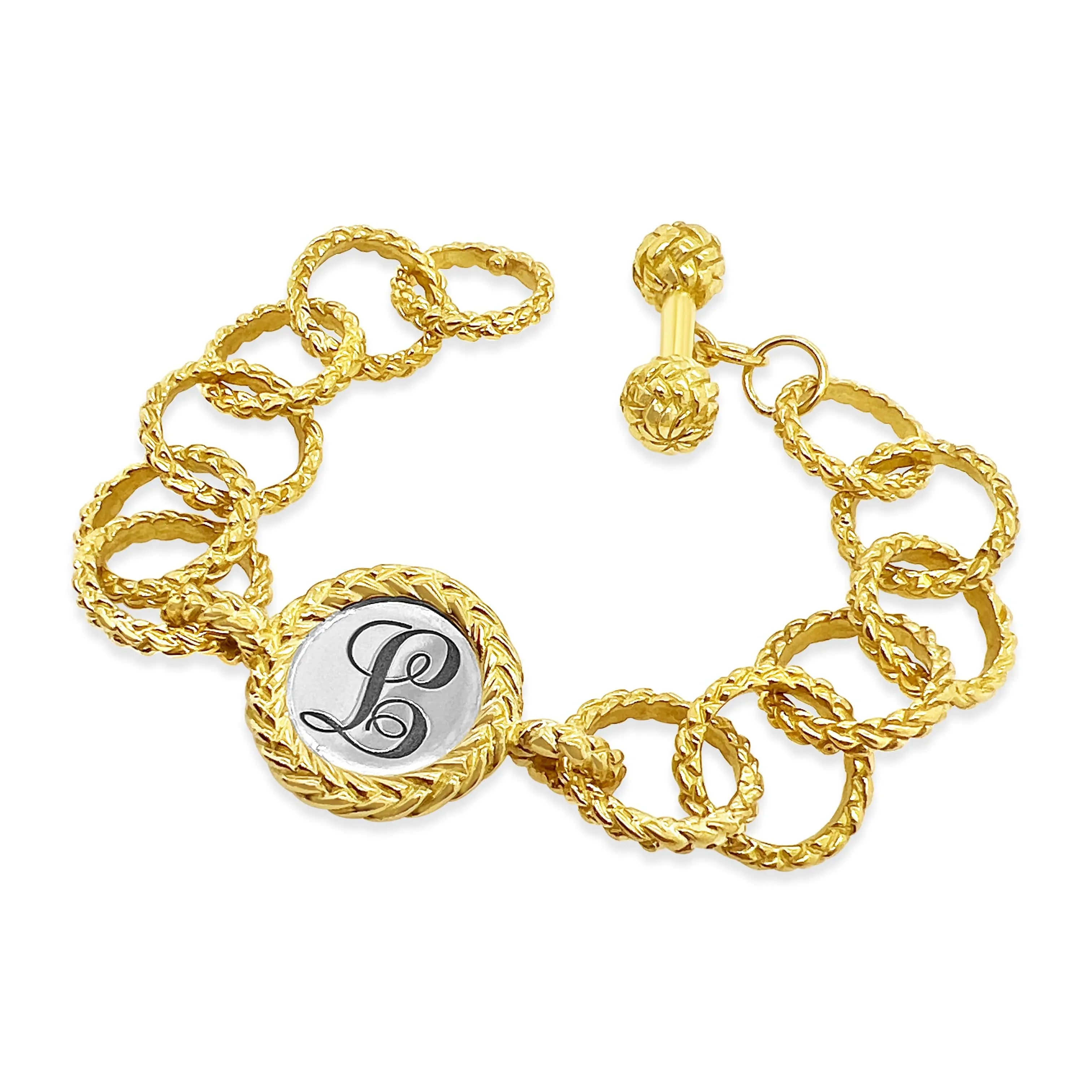 Elegant Trenza Gold Monogram Bracelet