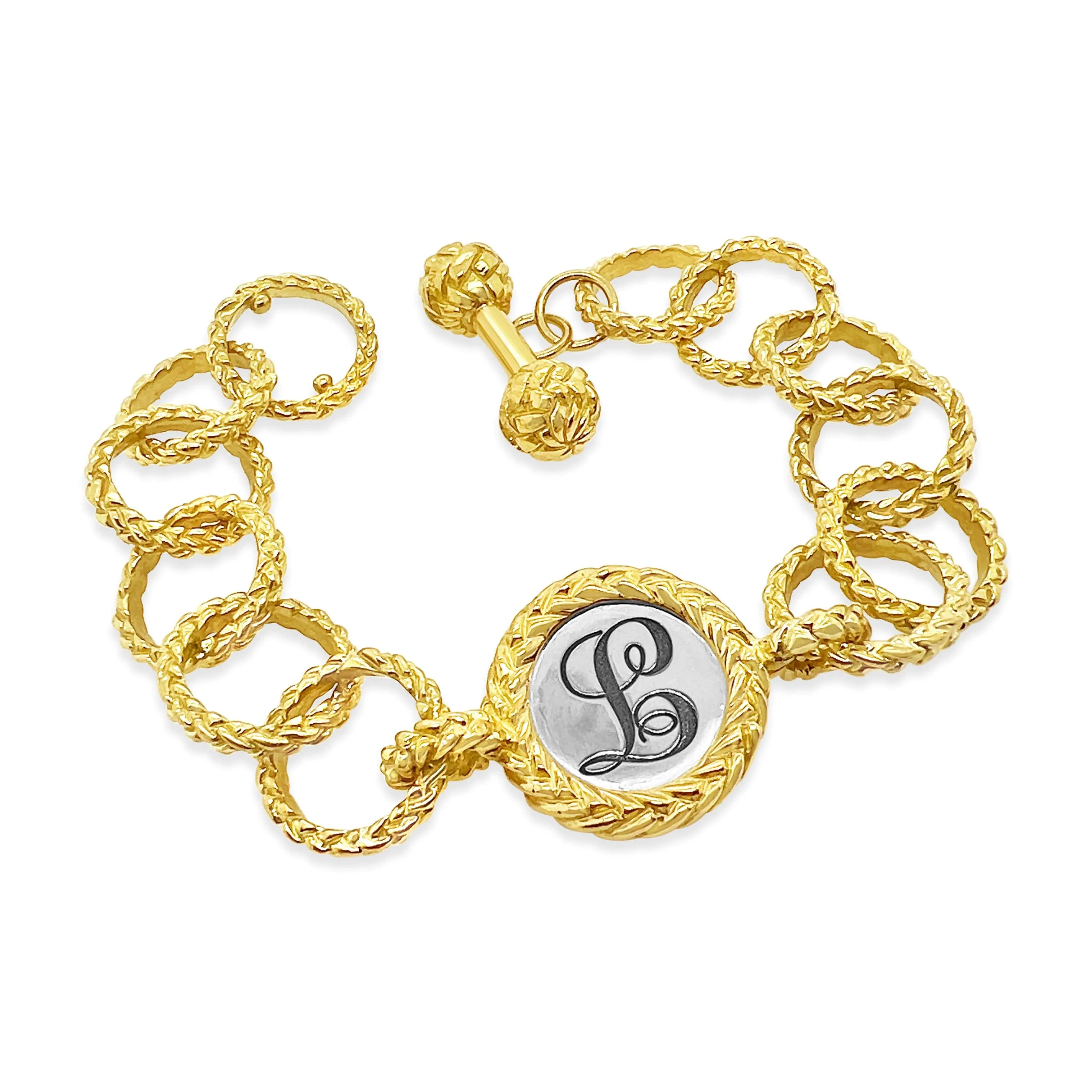 Elegant Trenza Gold Monogram Bracelet
