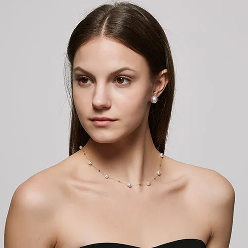 Ethereal Radiance - Australian South Sea Keshi Pearl 18k Necklace