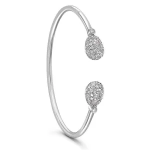 FEmotion 18ct White Gold White Diamond Open Set Bangle