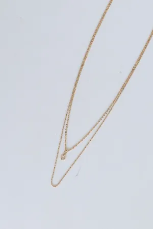 FINAL SALE - Madilyn Gold Rhinestone Charm Layered Necklace