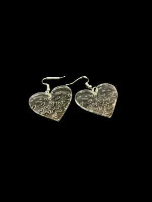 Flying Bats Heart Dangle Earrings