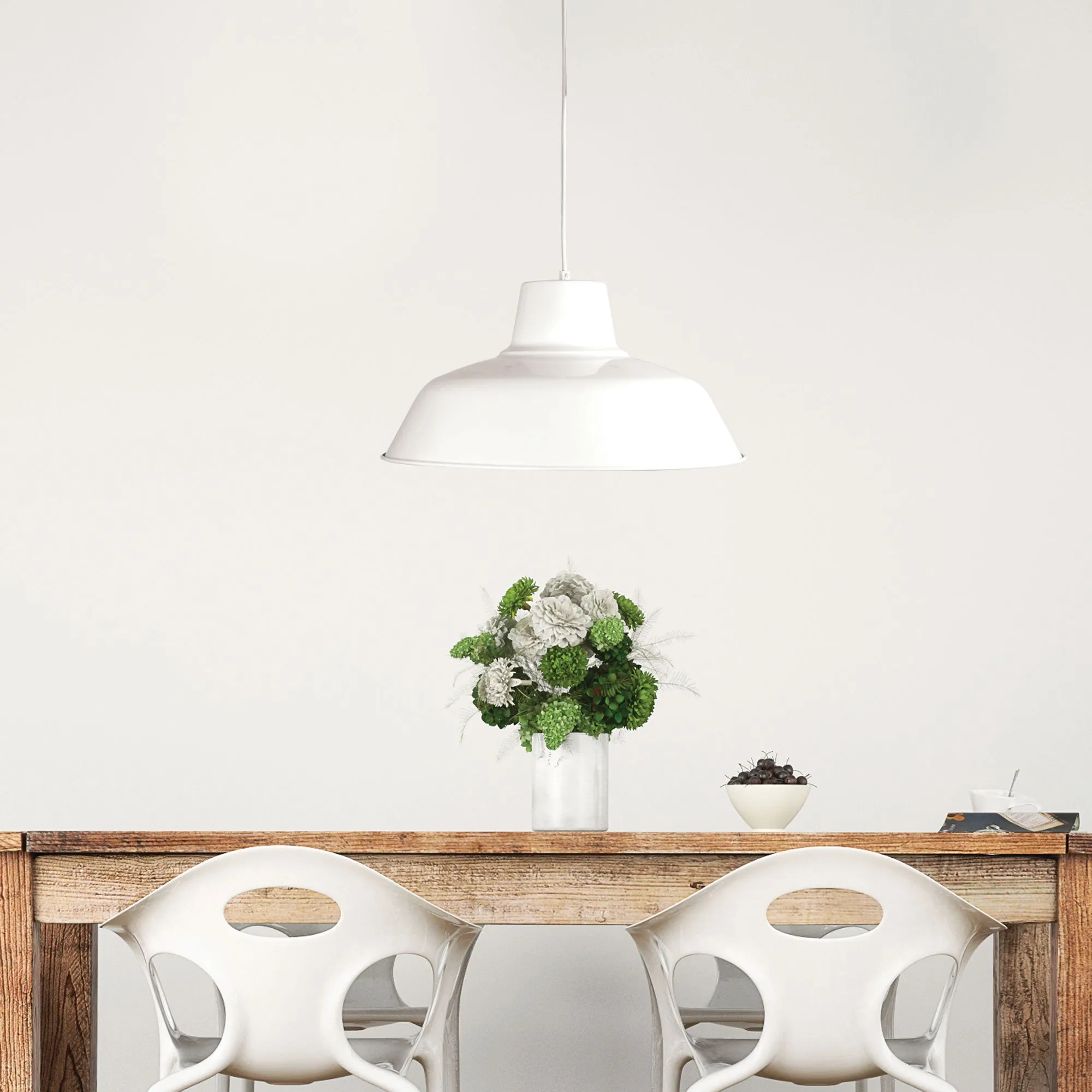 Forge Single Pendant White