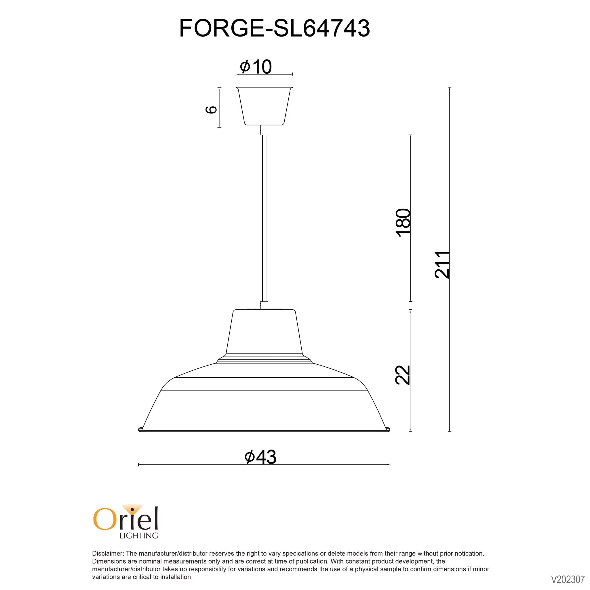 Forge Single Pendant White