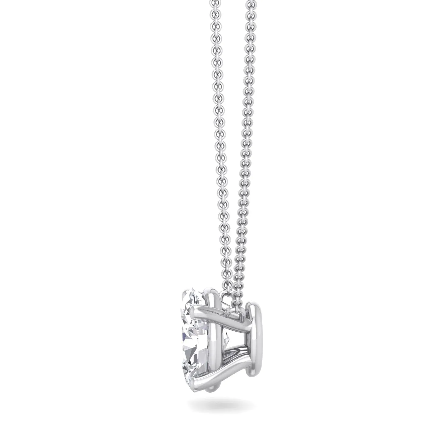 Four Prong Oval Solitaire Diamond Pendant