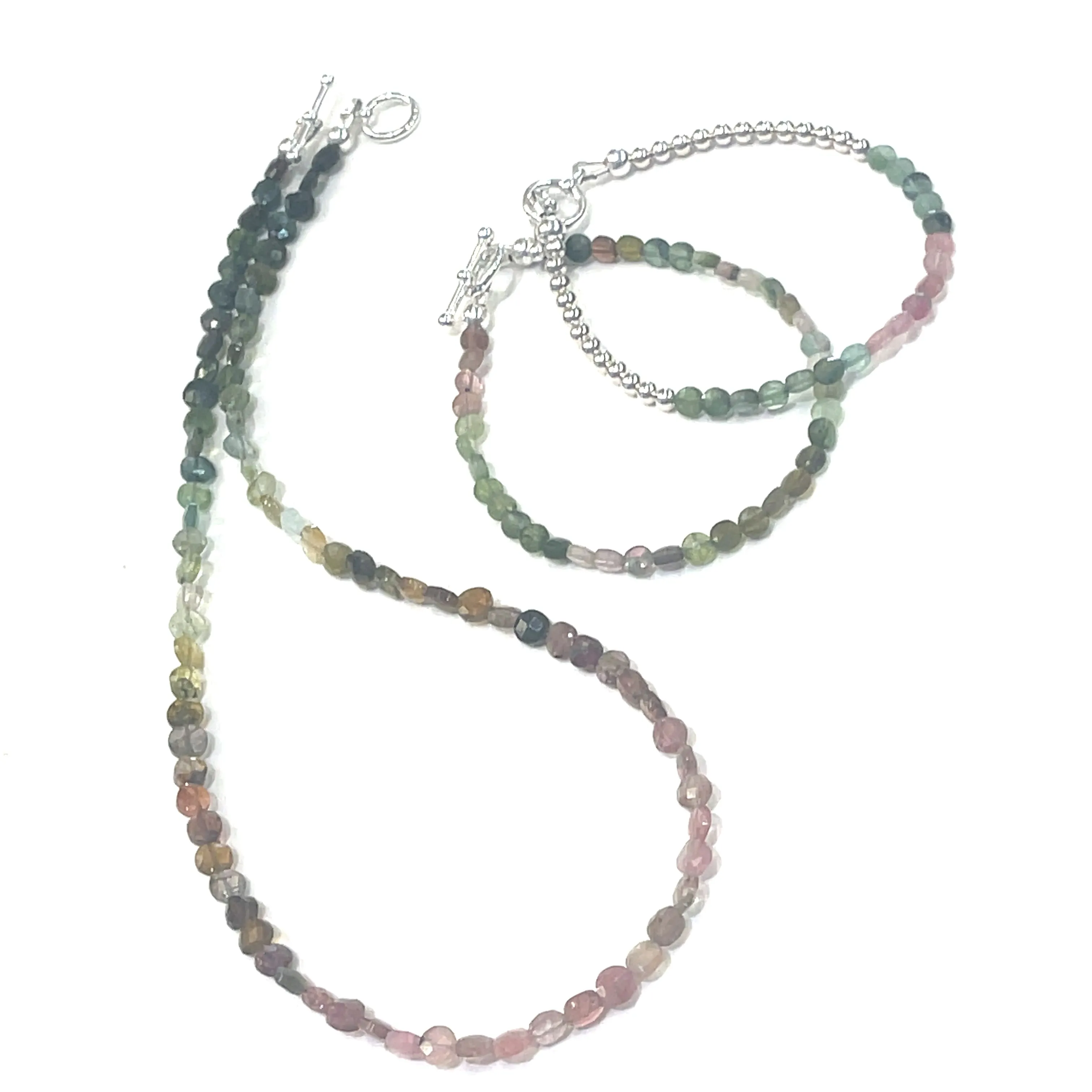 Genuine Watermelon Tourmaline gemstone necklaces