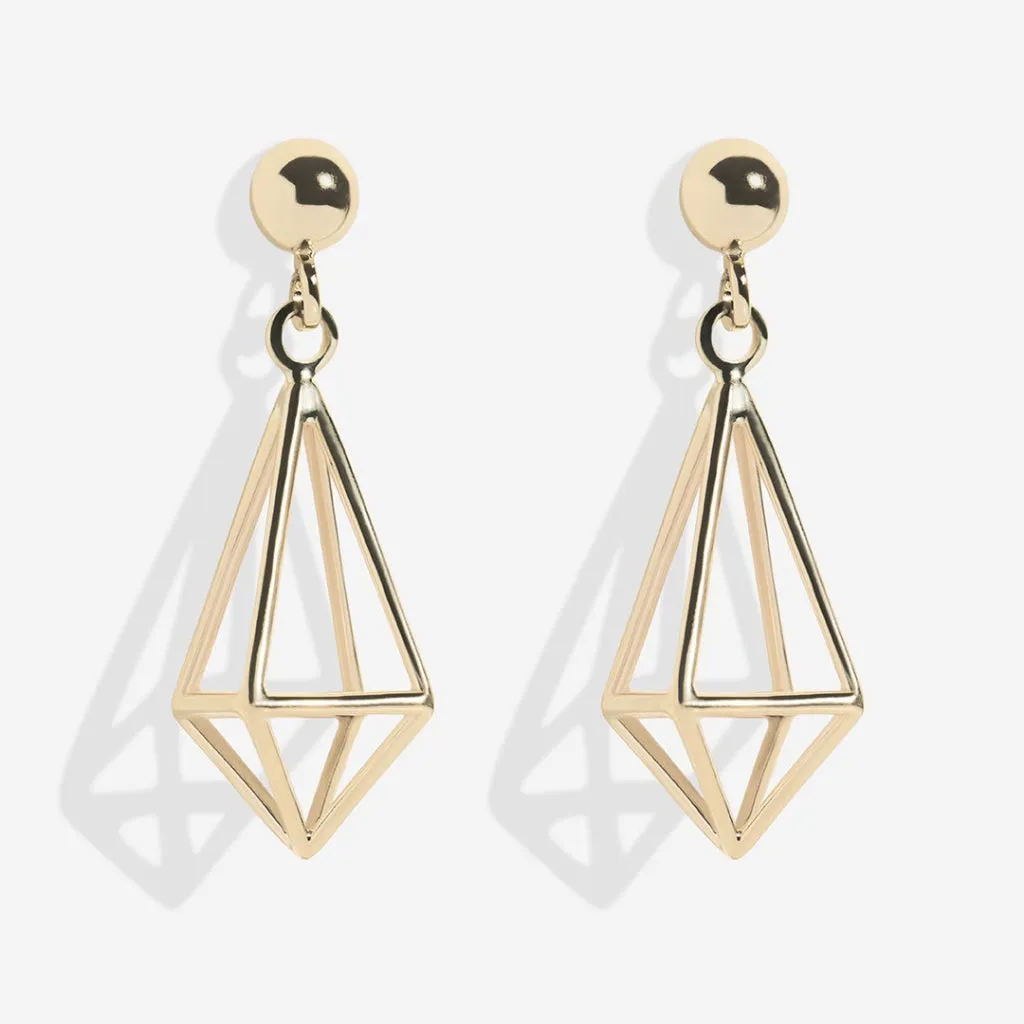 Geometric Drop Earrings | 9ct Gold
