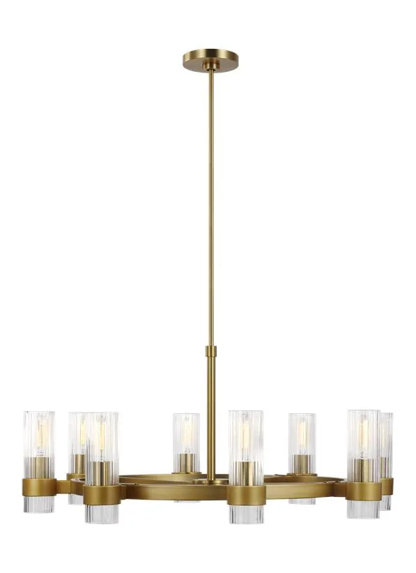 GL CM 8L chandelier, Polished Nickel finish