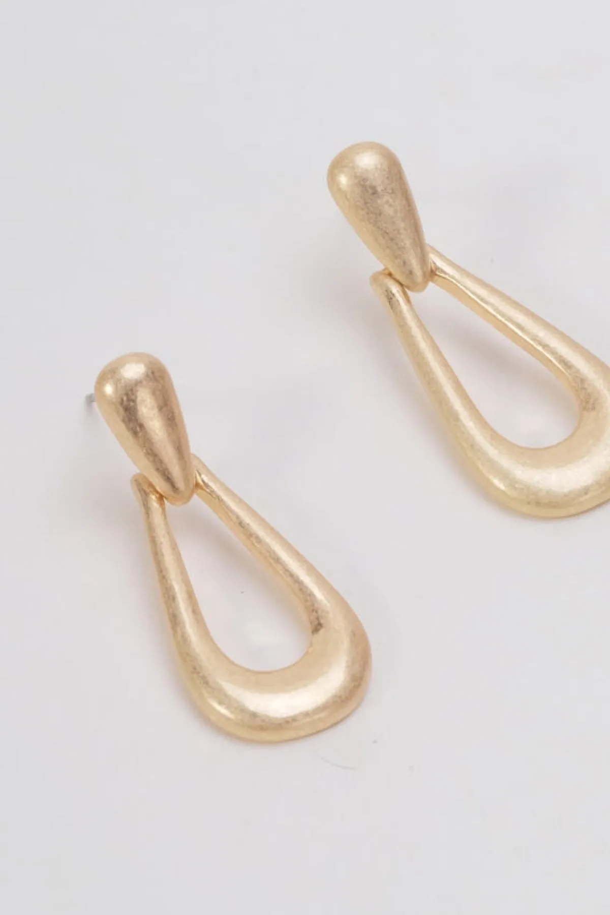 Gold Drop Loop Earrings