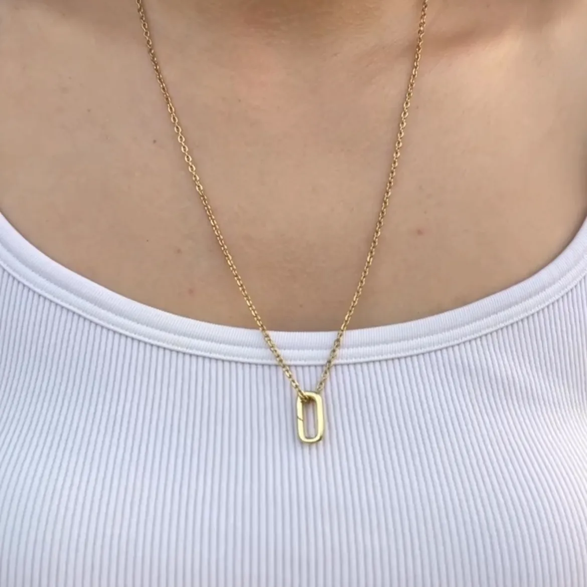 Gold Filled Ring Keeper Necklace in Oval