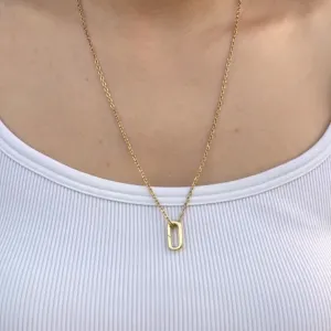 Gold Filled Ring Keeper Necklace in Oval