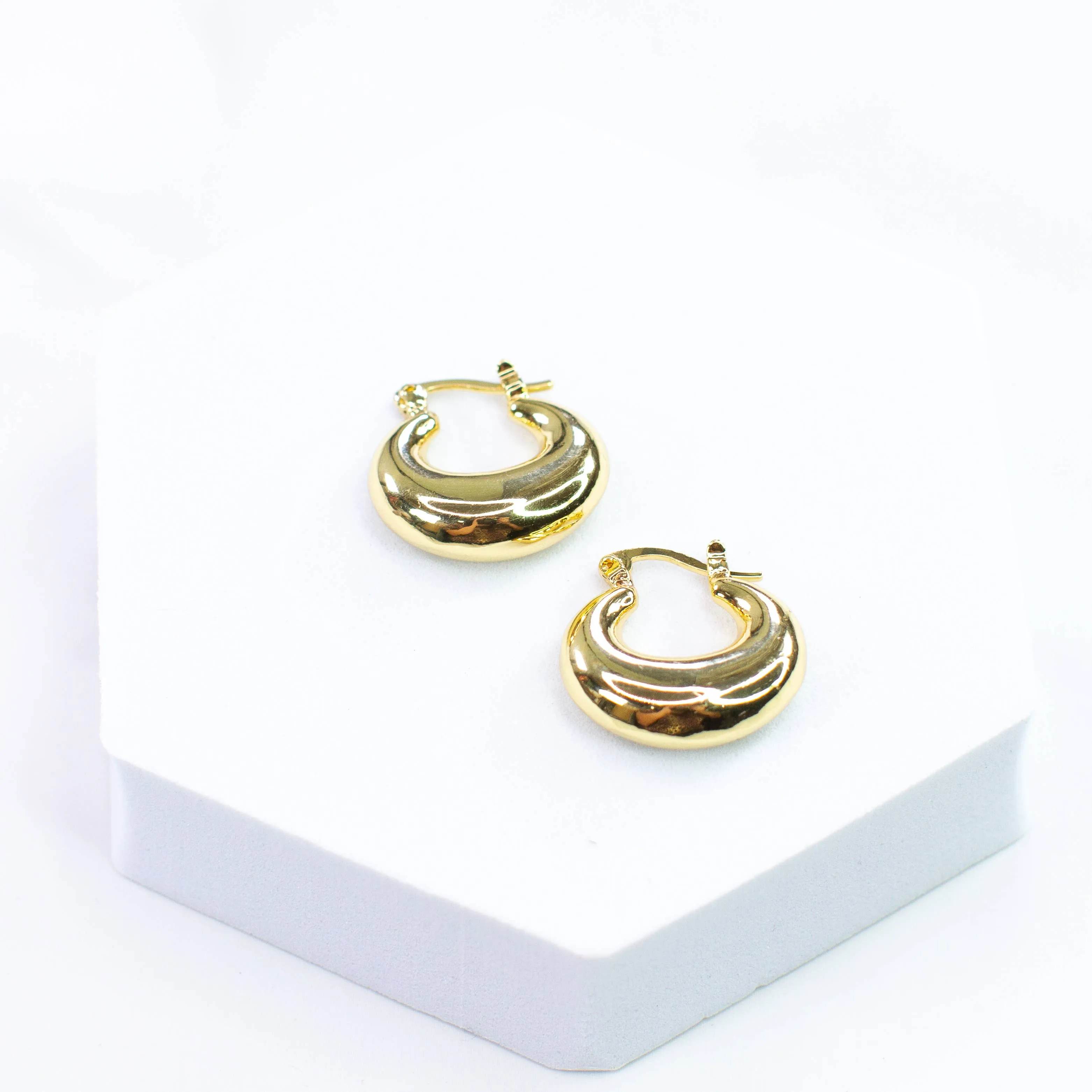 Gold smooth Hoop Earrings- Multiple Sizes