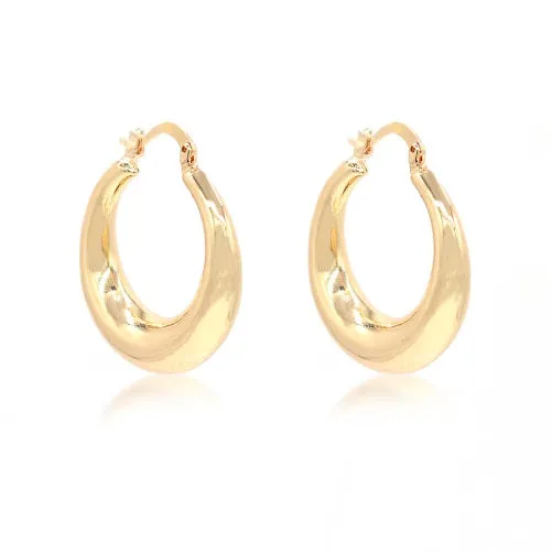 Gold smooth Hoop Earrings- Multiple Sizes