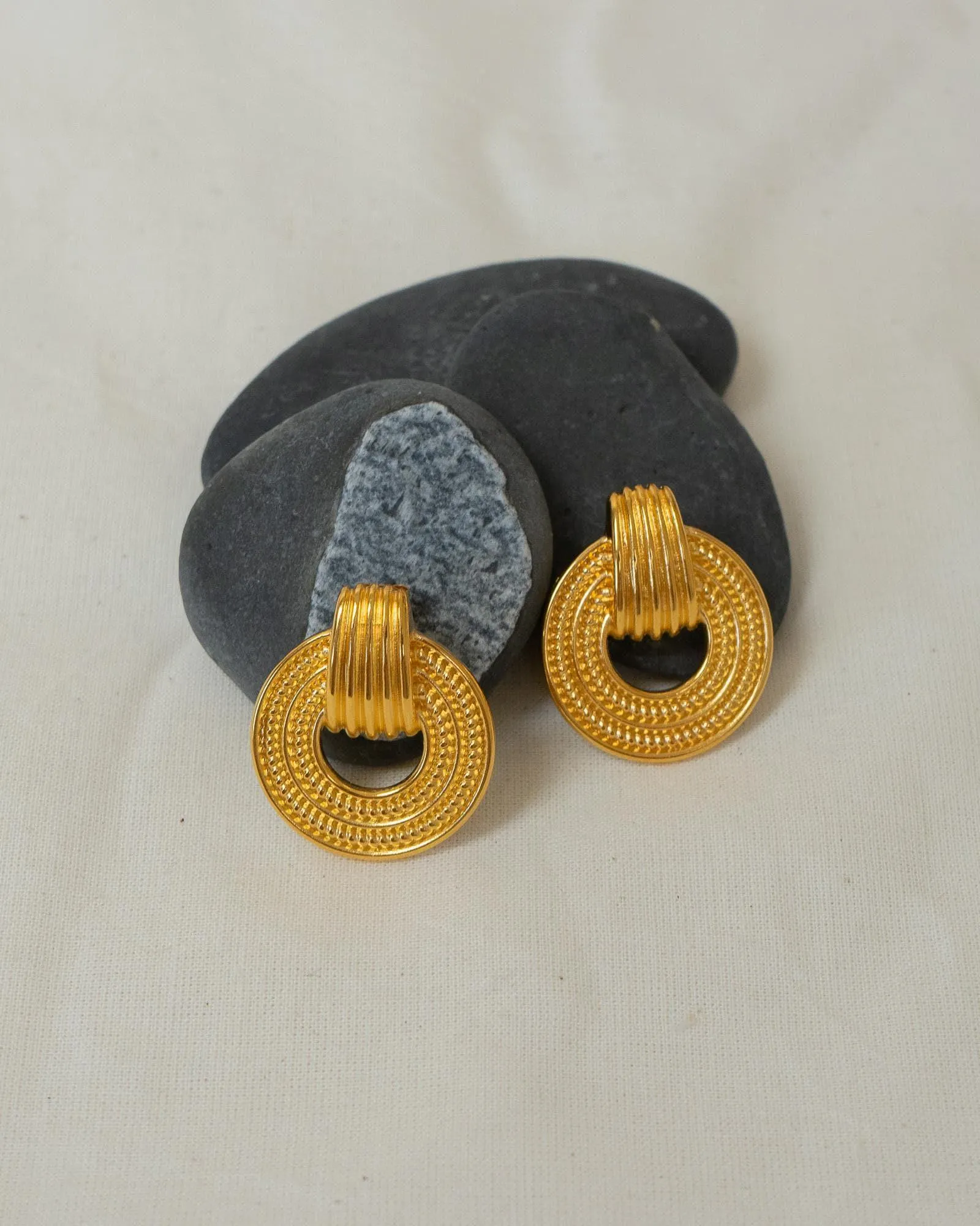 Gold Twisted Rope Stud Earrings