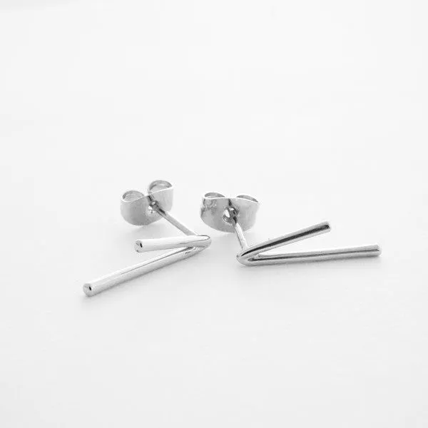 Gold V Bar Studs