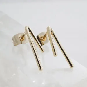 Gold V Bar Studs