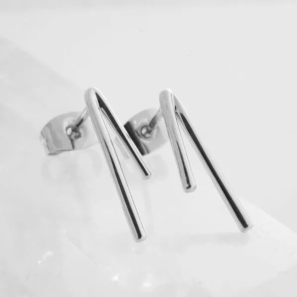 Gold V Bar Studs