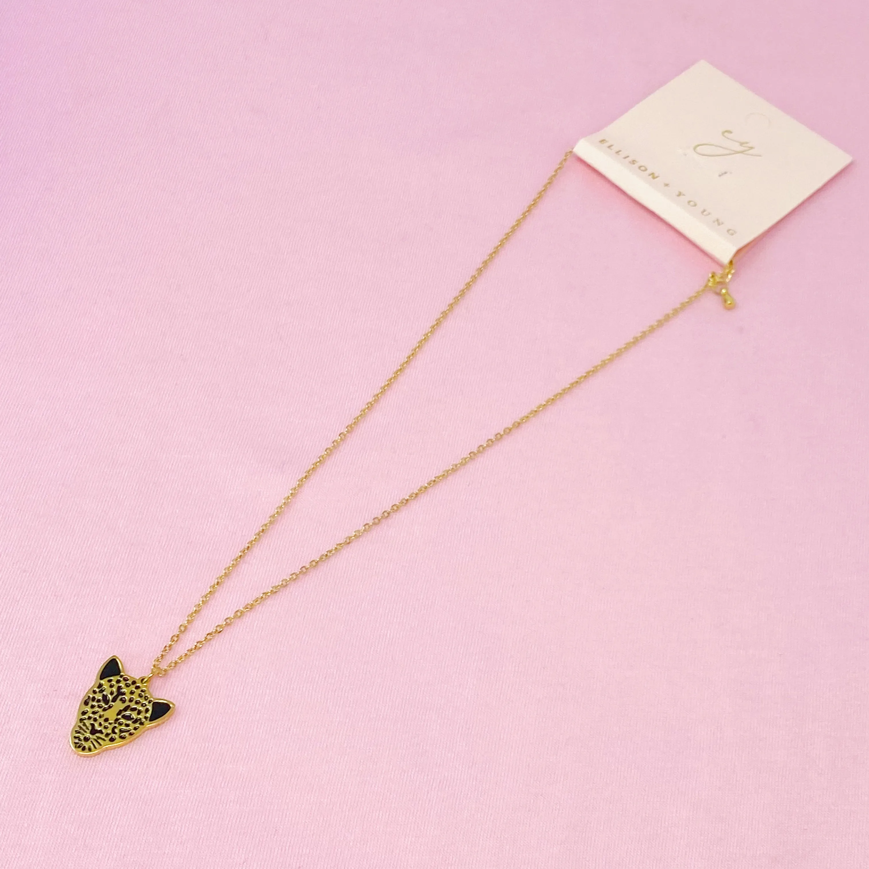 Golden Leopard Pendant Necklace