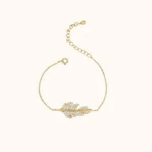 Graceful Leaf Diamond Bracelet
