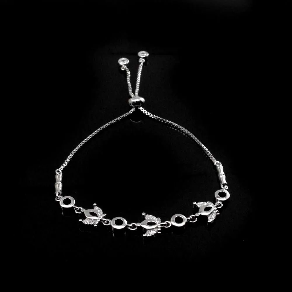 Graceful Real 925 Sterling Silver platinum finish Bracelet for Girls