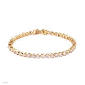 GRACEFUL ROUND GOLD TENNIS BRACELET