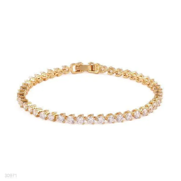 GRACEFUL ROUND GOLD TENNIS BRACELET