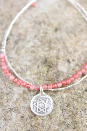 Graceful Star of David Silver Charm Bracelet