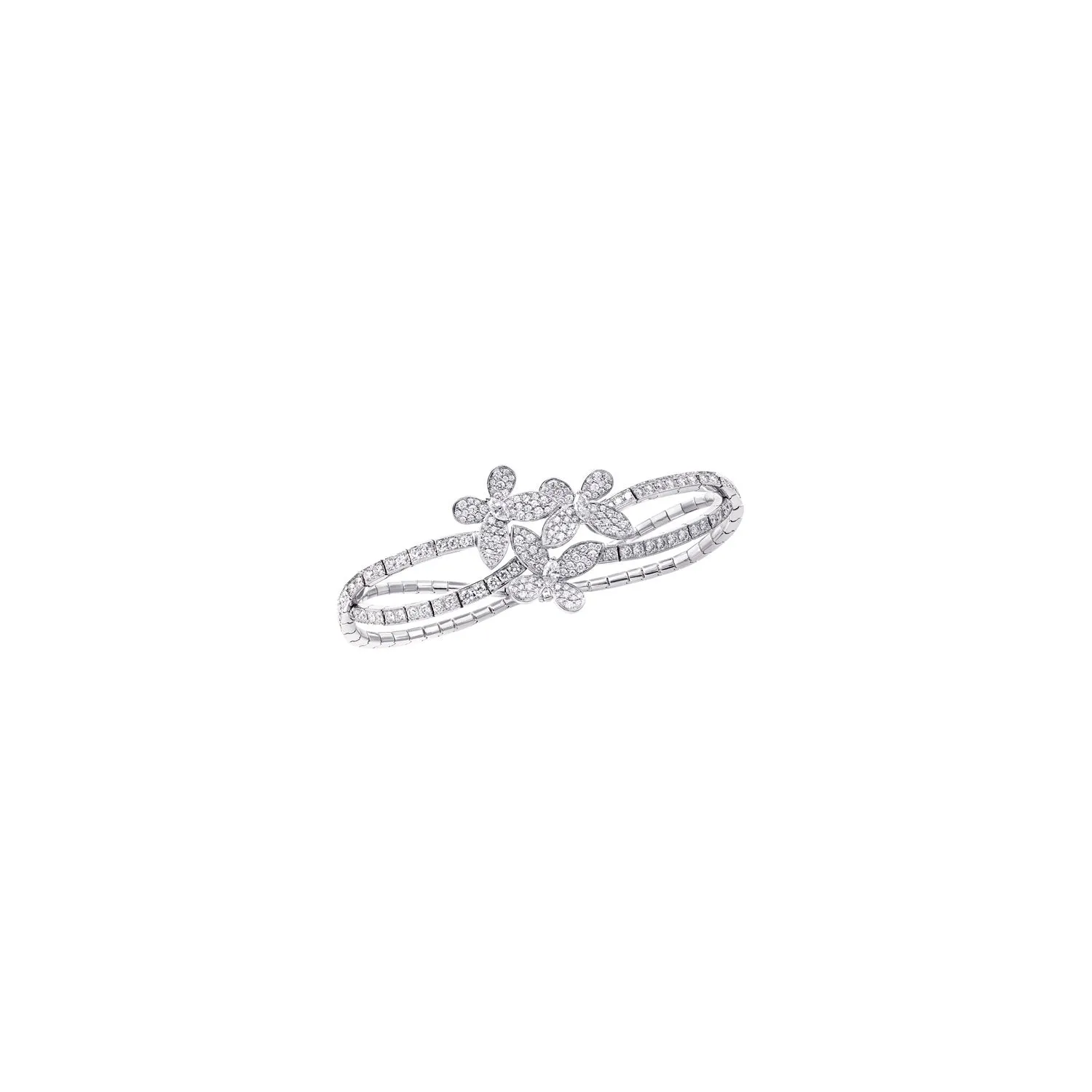 GRAFF Triple pavé Butterfly Collection round and marquise diamond bracelet