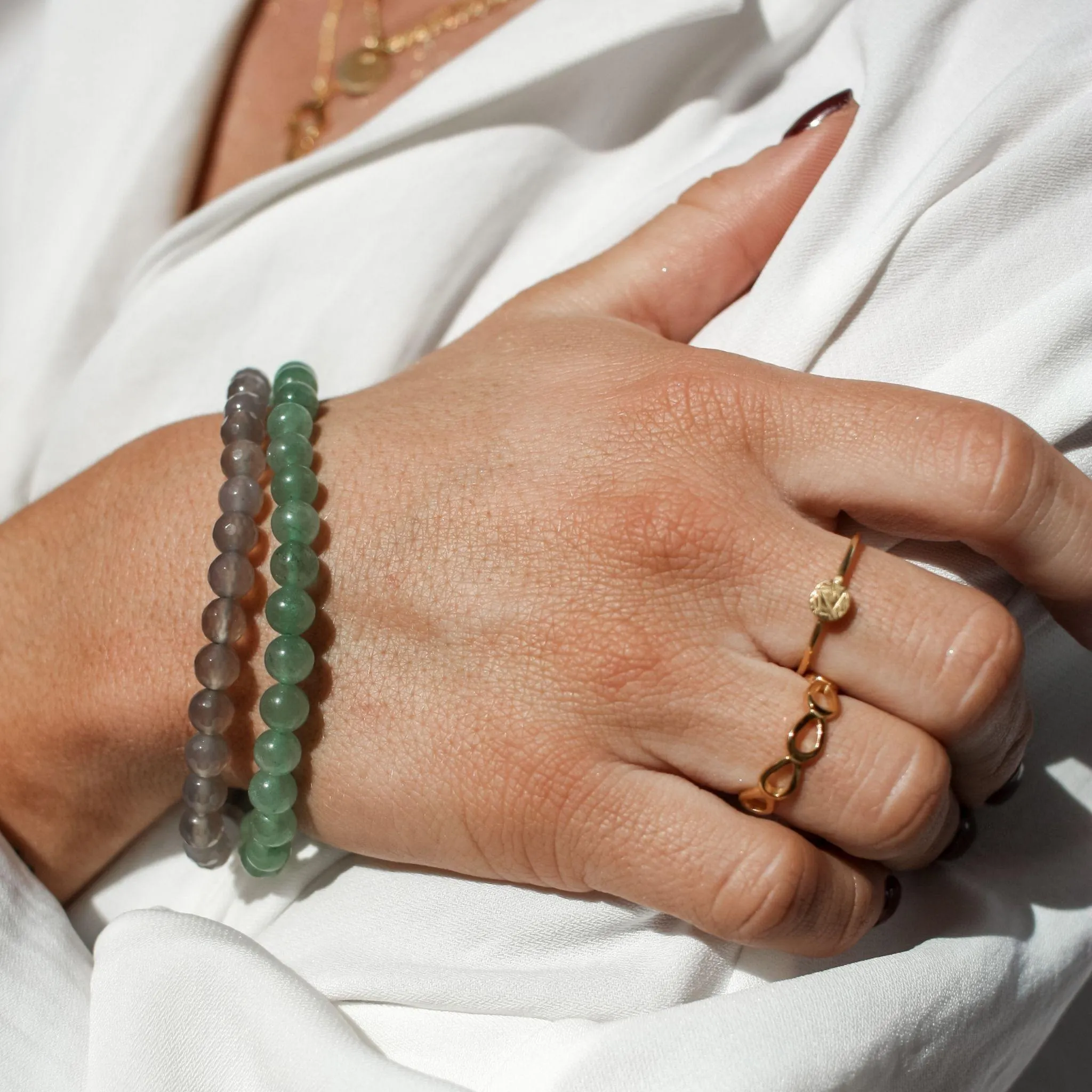 Grey Agate Stone Bracelet