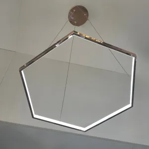 Halo Hexagonal LED Pendant Light - Rose Gold