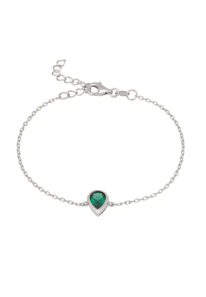 Harriett Mini Teardrop Petrol Tourmaline Bracelet Silver