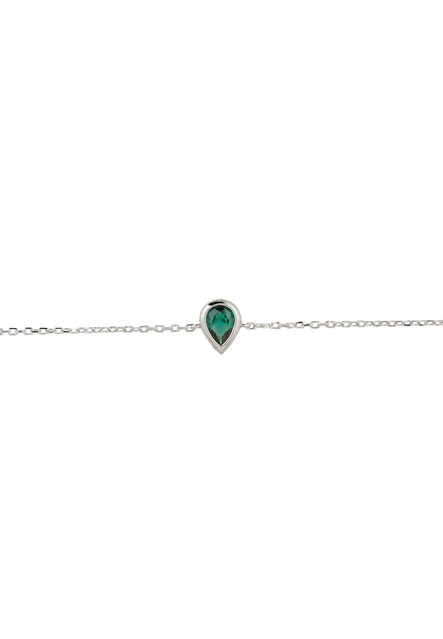 Harriett Mini Teardrop Petrol Tourmaline Bracelet Silver