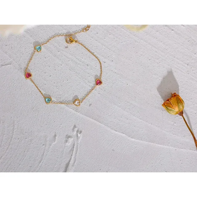 Heart-To-Heart Bracelet / Anklet - 18K Gold Coated