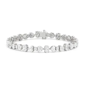 Hearts and Ovals Tennis Bracelet