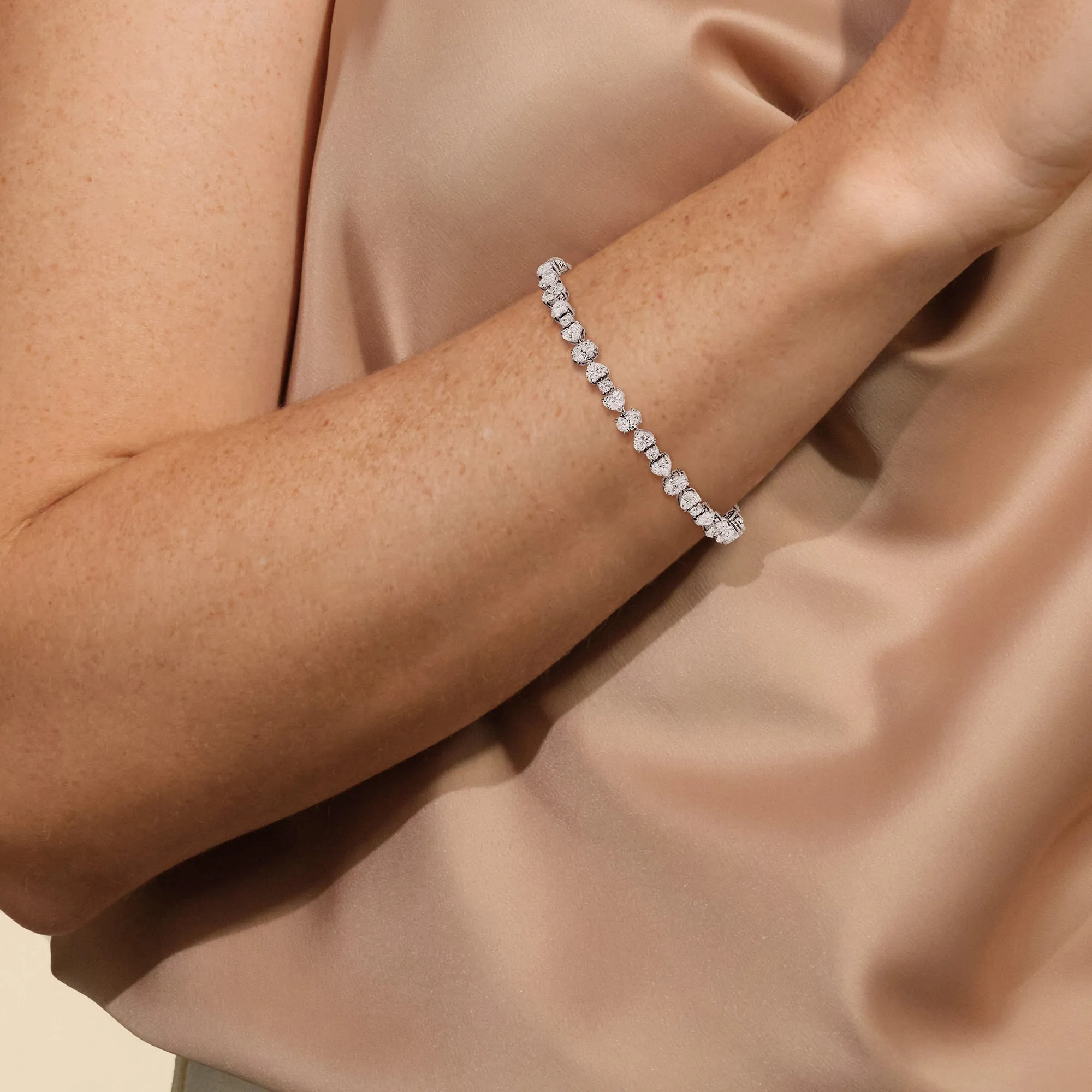 Hearts and Ovals Tennis Bracelet