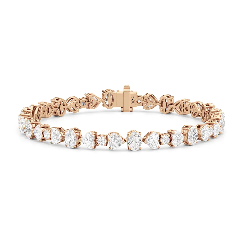 Hearts and Ovals Tennis Bracelet